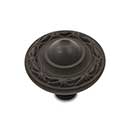 RK International [CK-760-RB] Solid Brass Cabinet Knob - Large Deco-Leaf Edge - Oil Rubbed Bronze Finish - 1 1/2" Dia.