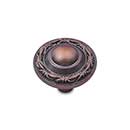 RK International [CK-761-DC] Solid Brass Cabinet Knob - Small Deco-Leaf Edge - Distressed Copper Finish - 1 1/4" Dia.