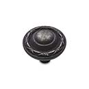 RK International [CK-761-DN] Solid Brass Cabinet Knob - Small Deco-Leaf Edge - Distressed Nickel Finish - 1 1/4" Dia.