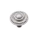 RK International [CK-761-P] Solid Brass Cabinet Knob - Small Deco-Leaf Edge - Satin Nickel Finish - 1 1/4" Dia.