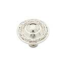 RK International [CK-761-PN] Solid Brass Cabinet Knob - Small Deco-Leaf Edge - Polished Nickel Finish - 1 1/4" Dia.