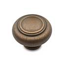 RK International [CK-707-AE] Solid Brass Cabinet Knob - Large Double Ringed - Antique English Finish - 1 1/2" Dia.