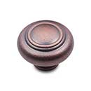 RK International [CK-707-DC] Solid Brass Cabinet Knob - Large Double Ringed - Distressed Copper Finish - 1 1/2" Dia.