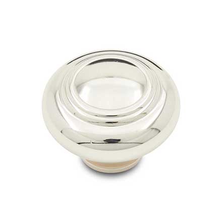 RK International [CK-707-PN] Solid Brass Cabinet Knob - Large Double Ringed - Polished Nickel Finish - 1 1/2&quot; Dia.