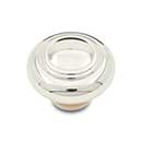 RK International [CK-707-PN] Solid Brass Cabinet Knob - Large Double Ringed - Polished Nickel Finish - 1 1/2&quot; Dia.