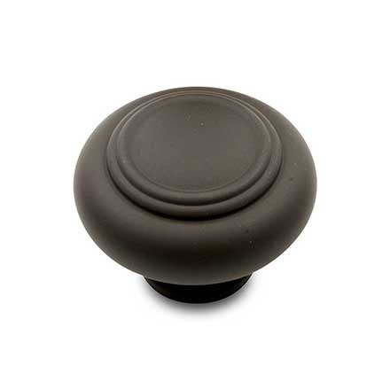 RK International [CK-707-RB] Solid Brass Cabinet Knob - Large Double Ringed - Oil Rubbed Bronze Finish - 1 1/2" Dia.