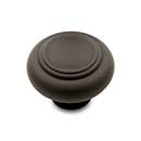 RK International [CK-707-RB] Solid Brass Cabinet Knob - Large Double Ringed - Oil Rubbed Bronze Finish - 1 1/2" Dia.
