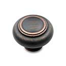 RK International [CK-707-VB] Solid Brass Cabinet Knob - Large Double Ringed - Valencia Bronze Finish - 1 1/2" Dia.