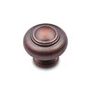 RK International [CK-708-DC] Solid Brass Cabinet Knob - Small Double Ringed - Distressed Copper Finish - 1 1/4&quot; Dia.