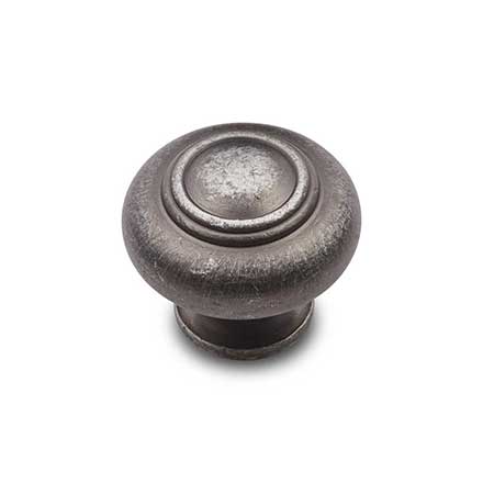 RK International [CK-708-DN] Solid Brass Cabinet Knob - Small Double Ringed - Distressed Nickel Finish - 1 1/4&quot; Dia.