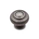 RK International [CK-708-DN] Solid Brass Cabinet Knob - Small Double Ringed - Distressed Nickel Finish - 1 1/4&quot; Dia.