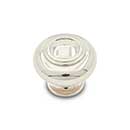 RK International [CK-708-PN] Solid Brass Cabinet Knob - Small Double Ringed - Polished Nickel Finish - 1 1/4&quot; Dia.