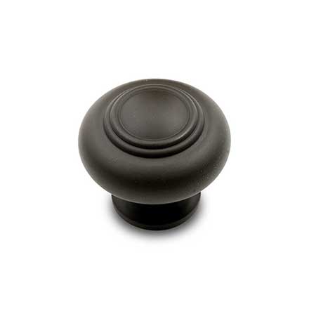 RK International [CK-708-RB] Solid Brass Cabinet Knob - Small Double Ringed - Oil Rubbed Bronze Finish - 1 1/4" Dia.