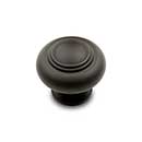 RK International [CK-708-RB] Solid Brass Cabinet Knob - Small Double Ringed - Oil Rubbed Bronze Finish - 1 1/4&quot; Dia.