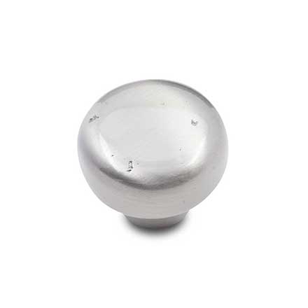 RK International [CK-709-P] Solid Brass Cabinet Knob - Distressed Heavy Circular - Satin Nickel Finish - 1 3/8" Dia.