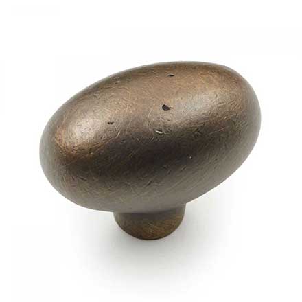 RK International [CK-710-AE] Solid Brass Cabinet Knob - Distressed Heavy Egg - Antique English Finish - 1 13/16" L