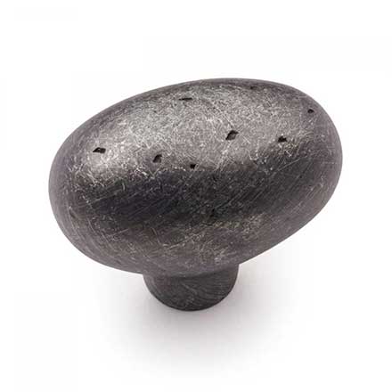 RK International [CK-710-DN] Solid Brass Cabinet Knob - Distressed Heavy Egg - Distressed Nickel Finish - 1 13/16&quot; L
