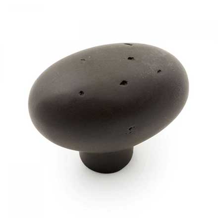 RK International [CK-710-RB] Solid Brass Cabinet Knob - Distressed Heavy Egg - Oil Rubbed Bronze Finish - 1 13/16&quot; L