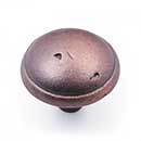 RK International [CK-711-DC] Solid Brass Cabinet Knob - Distressed Mushroom w/ Ring Edge - Distressed Copper Finish - 1 3/8&quot; Dia.