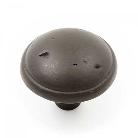 RK International [CK-711-RB] Solid Brass Cabinet Knob - Distressed Mushroom w/ Ring Edge - Oil Rubbed Bronze Finish - 1 3/8&quot; Dia.