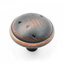 RK International [CK-711-VB] Solid Brass Cabinet Knob - Distressed Mushroom w/ Ring Edge - Valencia Bronze Finish - 1 3/8&quot; Dia.