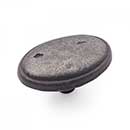 RK International [CK-712-DN] Solid Brass Cabinet Knob - Distressed Oval w/ Ring Edge - Distressed Nickel Finish - 1 5/8" L