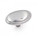 RK International [CK-712-P] Solid Brass Cabinet Knob - Distressed Oval w/ Ring Edge - Satin Nickel Finish - 1 5/8&quot; L