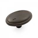 RK International [CK-712-RB] Solid Brass Cabinet Knob - Distressed Oval w/ Ring Edge - Oil Rubbed Bronze Finish - 1 5/8&quot; L