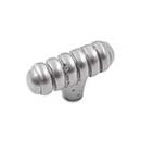 RK International [CK-713-P] Solid Brass Cabinet Knob - Distressed Large Ribbed - Satin Nickel Finish - 1 13/16" L