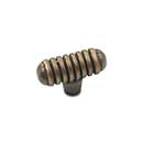 RK International [CK-714-AE] Solid Brass Cabinet Knob - Distressed Small Ribbed - Antique English Finish - 1 9/16" L