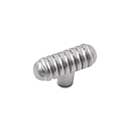 RK International [CK-714-P] Solid Brass Cabinet Knob - Distressed Small Ribbed - Satin Nickel Finish - 1 9/16" L