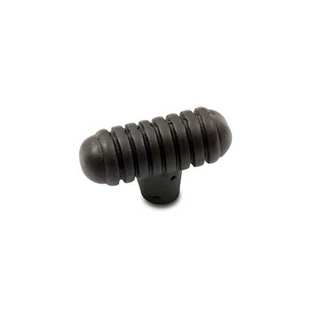 RK International [CK-714-RB] Solid Brass Cabinet Knob - Distressed Small Ribbed - Oil Rubbed Bronze Finish - 1 9/16" L