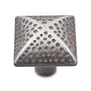 RK International [CK-9311-DN] Solid Brass Cabinet Knob - Square w/ Divet Indents - Distressed Nickel Finish - 1 1/4" Dia.