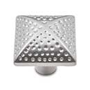 RK International [CK-9311-P] Solid Brass Cabinet Knob - Square w/ Divet Indents - Satin Nickel Finish - 1 1/4" Dia.