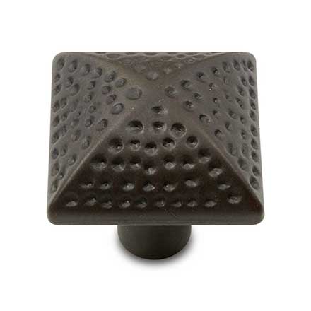 RK International [CK-9311-RB] Solid Brass Cabinet Knob - Square w/ Divet Indents - Oil Rubbed Bronze Finish - 1 1/4" Dia.