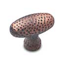 RK International [CK-9312-DC] Solid Brass Cabinet Knob - Slim Egg w/ Divet Indents - Distressed Copper Finish - 1 3/8" L