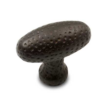 RK International [CK-9312-RB] Solid Brass Cabinet Knob - Slim Egg w/ Divet Indents - Oil Rubbed Bronze Finish - 1 3/8" L