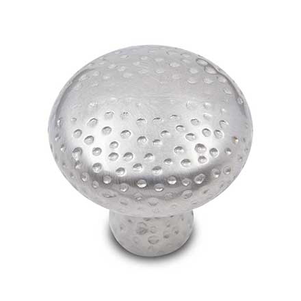 RK International [CK-9315-P] Solid Brass Cabinet Knob - Solid Round w/ Divet Indents - Satin Nickel Finish - 1 1/4" Dia.