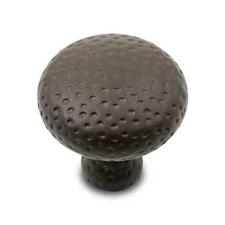 RK International [CK-9315-RB] Solid Brass Cabinet Knob - Solid Round w/ Divet Indents - Oil Rubbed Bronze Finish - 1 1/4" Dia.