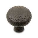 RK International [CK-9315-RB] Solid Brass Cabinet Knob - Solid Round w/ Divet Indents - Oil Rubbed Bronze Finish - 1 1/4" Dia.