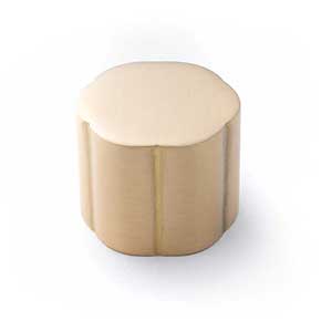 RK International [CK-745-SB] Solid Brass Cabinet Knob - Florian Series - Satin Brass Finish - 1 3/8&quot; Dia.