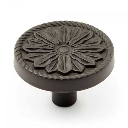 RK International [CK-182-RB] Solid Brass Cabinet Knob - Flower - Oil Rubbed Bronze Finish - 1 1/4" Dia.