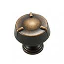 RK International [CK-126-BE] Die Cast Zinc Cabinet Knob - Fullerton Series - Circle w/ Three Lines - Small - Brushed English Finish - 1 1/4" Dia.