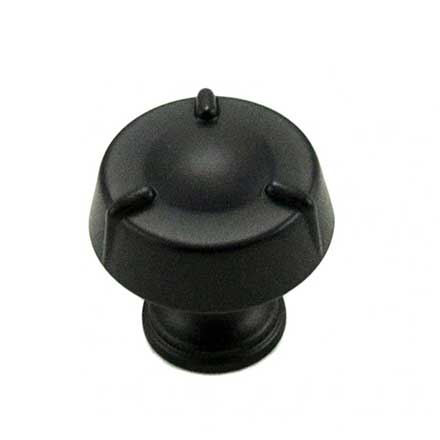 RK International [CK-126-BL] Die Cast Zinc Cabinet Knob - Fullerton Series - Circle w/ Three Lines - Small - Black Finish - 1 1/4" Dia.