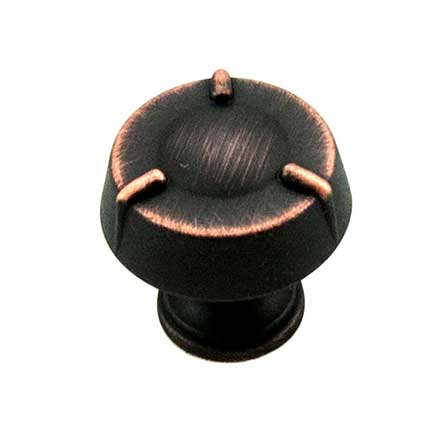 RK International [CK-126-VB] Die Cast Zinc Cabinet Knob - Fullerton Series - Circle w/ Three Lines - Small - Valencia Bronze Finish - 1 1/4" Dia.