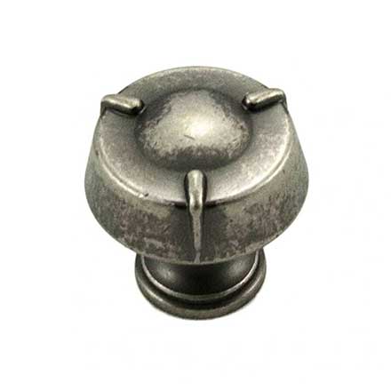 RK International [CK-126-WN] Die Cast Zinc Cabinet Knob - Fullerton Series - Circle w/ Three Lines - Small - Weathered Nickel Finish - 1 1/4&quot; Dia.