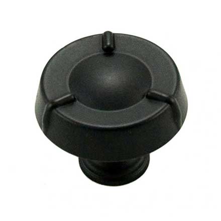 RK International [CK-127-BL] Die Cast Zinc Cabinet Knob - Fullerton Series - Circle w/ Three Lines - Large - Black Finish - 1 1/2&quot; Dia.