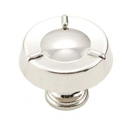 RK International [CK-127-PN] Die Cast Zinc Cabinet Knob - Fullerton Series - Circle w/ Three Lines - Large - Polished Nickel Finish - 1 1/2&quot; Dia.