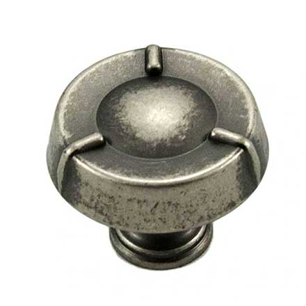 RK International [CK-127-WN] Die Cast Zinc Cabinet Knob - Fullerton Series - Circle w/ Three Lines - Large - Weathered Nickel Finish - 1 1/2&quot; Dia.