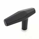 RK International [CK-725-BL] Solid Brass Cabinet T-Knob - Gibraltar Series - Flat Black Finish - 2&quot; L